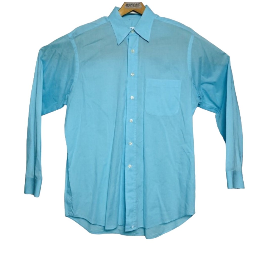 Fabio Inghirami Mens Lt Blue L/S Ctn Btn Down w/‎ Pocket Size 15 3/4X40